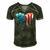 American Flag Heart 4Th Of July Patriotic Funny Men's Short Sleeve V-neck 3D Print Retro Tshirt Forest