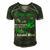 Gastroparesis Warrior Skull Women Vintage Green Ribbon Gastroparesis Gastroparesis Awareness V2 Men's Short Sleeve V-neck 3D Print Retro Tshirt Forest