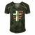 Jesus Is My Savior Usa Christian Faith Cross On Back Men's Short Sleeve V-neck 3D Print Retro Tshirt Forest