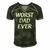 Worst Dad Ever - Fathers Day Men's Short Sleeve V-neck 3D Print Retro Tshirt Forest