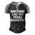 Awesome Like My Granddaughter Grandparents Cool Men's Henley Raglan T-Shirt Black Grey