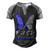 Fasd Awareness Butterfly Blue And Grey Ribbon Fetal Alcohol Spectrum Disorder Fetal Alcohol Spectrum Disorder Awareness Men's Henley Shirt Raglan Sleeve 3D Print T-shirt Black Grey