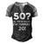 Funny 50Th Birthday 50 Years Old V2 Men's Henley Shirt Raglan Sleeve 3D Print T-shirt Black Grey