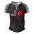 Loving Usa Turkey Flag Heart Turkish 13 Shirt Men's Henley Shirt Raglan Sleeve 3D Print T-shirt Black Grey