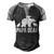 Mens Papa Bear Fathers Day Grandad Fun 3 Cub Kid Grandpa Men's Henley Shirt Raglan Sleeve 3D Print T-shirt Black Grey