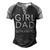Outnumbered Dad Of Girls Men Fathers Day For Girl Dad Men's Henley Raglan T-Shirt Black Grey