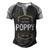 Poppy Grandpa Gift Genuine Trusted Poppy Premium Quality Men's Henley Shirt Raglan Sleeve 3D Print T-shirt Black Grey