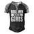 Mens Real Men Make Girls Family Newborn Paternity Girl Daddy Men's Henley Raglan T-Shirt Black Grey