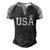 Usa Women Men Kids Patriotic American Flag 4Th Of July Men's Henley Raglan T-Shirt Black Grey