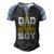 Dad Of The Bday Boy Construction Bday Party Hat Men Men's Henley Raglan T-Shirt Black Blue