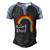 Girl Dad Outfit For Fathers Day Lgbt Gay Pride Rainbow Flag Men's Henley Raglan T-Shirt Black Blue