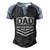 Happy Fathers Day Dad Dedicated And Devoted Men's Henley Shirt Raglan Sleeve 3D Print T-shirt Black Blue