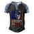 Husky Dad 4Th Of July American Flag Glasses Dog Men Boy Men's Henley Shirt Raglan Sleeve 3D Print T-shirt Black Blue