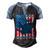 Ultra Maga Madafakas Cat American Flag Men's Henley Shirt Raglan Sleeve 3D Print T-shirt Black Blue