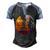 Vintage Retro Rock Climber 179 Shirt Men's Henley Shirt Raglan Sleeve 3D Print T-shirt Black Blue