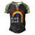 Girl Dad Outfit For Fathers Day Lgbt Gay Pride Rainbow Flag Men's Henley Raglan T-Shirt Black Forest
