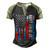 Happy 4Th Of July American Flag Fireworks Patriotic Outfits Men's Henley Raglan T-Shirt Black Forest
