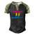Pansexual Pride Flag Gemini Zodiac Sign Men's Henley Raglan T-Shirt Black Forest