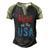 Rose In The Usa Cute Drinking 4Th Of July Men's Henley Raglan T-Shirt Black Forest