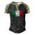Sicilian Italian Italy Flag I Vintage Sicily Vacation Travel Men's Henley Raglan T-Shirt Black Forest