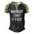 Worst Dad Ever Fathers Day Men's Henley Raglan T-Shirt Black Forest