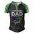 Dad Of A Kindergarten Girl Men's Henley Raglan T-Shirt Black Green