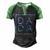 Fathers Day For New Dad Men's Henley Shirt Raglan Sleeve 3D Print T-shirt Black Green