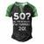 Funny 50Th Birthday 50 Years Old V2 Men's Henley Shirt Raglan Sleeve 3D Print T-shirt Black Green