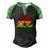 Ghanaian Flag Ghana Torn Print Men's Henley Raglan T-Shirt Black Green
