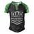 Happy Fathers Day Dad Dedicated And Devoted Men's Henley Shirt Raglan Sleeve 3D Print T-shirt Black Green