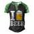 Mens I Love Beer Drinking Oktoberfest Lager Ale Party Men's Henley Raglan T-Shirt Black Green