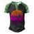 Martial Arts Womens Silhouette Retro 169 Shirt Men's Henley Shirt Raglan Sleeve 3D Print T-shirt Black Green