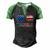 Merica Sunglasses 4Th Of July Patriotic American Flag Men's Henley Raglan T-Shirt Black Green