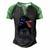 New York Girl New York Flag State Girlfriend Messy Bun Men's Henley Shirt Raglan Sleeve 3D Print T-shirt Black Green