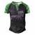 Rett Syndrome Warrior Usa Flag United States Flag Purple Ribbon Rett Syndrome Rett Syndrome Awareness Men's Henley Shirt Raglan Sleeve 3D Print T-shirt Black Green