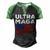 Ultra Maga Proud American Distressed Flag Patriotic Gift Men's Henley Shirt Raglan Sleeve 3D Print T-shirt Black Green