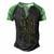 Usa Camo Flag Proud Electric Cable Lineman Dad Silhouette Men's Henley Shirt Raglan Sleeve 3D Print T-shirt Black Green