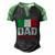 Vintage Italian Dad Italy Flag For Fathers Day Men's Henley Raglan T-Shirt Black Green