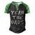 Yeah The Dads Dad Fathers Day Back Print Men's Henley Raglan T-Shirt Black Green