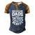 Awesome Dads Have Tattoos And Beards Fathers Day Men's Henley Raglan T-Shirt Brown Orange