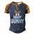 Daddy Bunny Easter And Glasses For Happy Easter Fathers Day Men's Henley Raglan T-Shirt Brown Orange