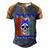 Fasd Warrior Skull Women Vintage Blue And Grey Ribbon Fetal Alcohol Spectrum Disorder Fetal Alcohol Spectrum Disorder Awareness Men's Henley Shirt Raglan Sleeve 3D Print T-shirt Brown Orange