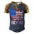 Fourth Of July Red White And Boom Fireworks Finale Usa Flag Men's Henley Raglan T-Shirt Brown Orange