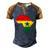 Ghana Ghanaian Africa Map Flag Pride Football Soccer Jersey Men's Henley Raglan T-Shirt Brown Orange