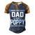 Poppy Grandpa Gift I Have Two Titles Dad And Poppy Men's Henley Shirt Raglan Sleeve 3D Print T-shirt Brown Orange