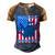 Ultra Maga Madafakas Cat American Flag Men's Henley Shirt Raglan Sleeve 3D Print T-shirt Brown Orange