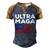 Ultra Maga Proud American Distressed Flag Patriotic Men's Henley Shirt Raglan Sleeve 3D Print T-shirt Brown Orange