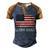 Ultra Maga United State Flag Men's Henley Shirt Raglan Sleeve 3D Print T-shirt Brown Orange