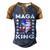 Ultra Mega King Trump Vintage American Us Flag Anti Biden Men's Henley Shirt Raglan Sleeve 3D Print T-shirt Brown Orange