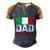 Vintage Italian Dad Italy Flag For Fathers Day Men's Henley Raglan T-Shirt Brown Orange